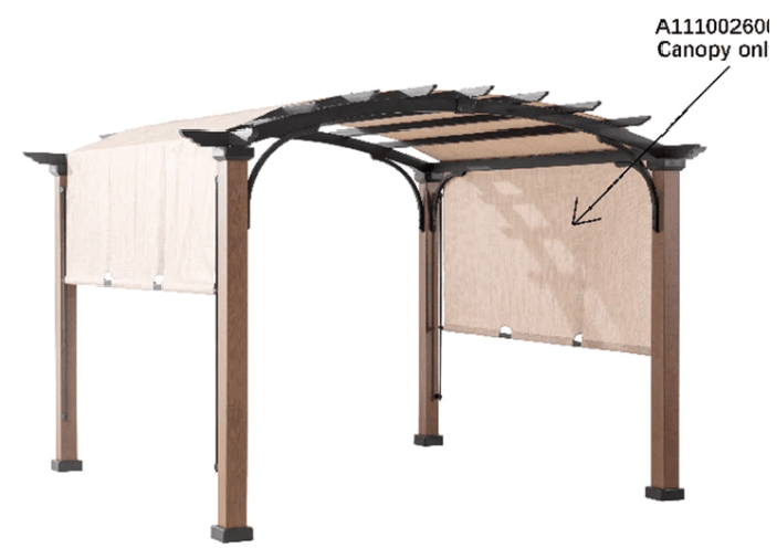 10 X 10 Tan Replacement Canopy For Woodgrain Pergola Sold At Lowes/Rona/SunNest L-GZ152PST-B