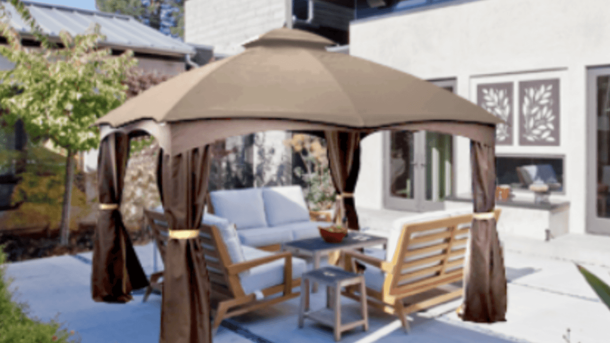 Allen and Roth 10 x 12 Gazebo Canopy RIPLOCK 350 New G-12S004B-1/GF-12S004BTO