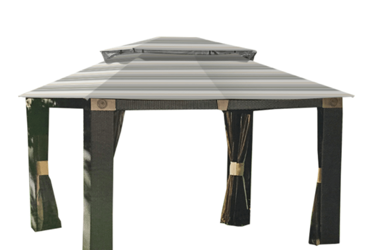 ANTIGUA WICKER GAZEBO CANOPY Stone 10X12 MODEL L-GZ806PAL-C