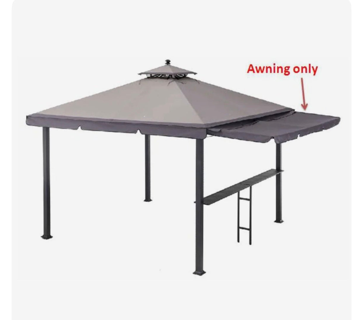 Dark Gray Replacement Awning Only For Gazebo With Awning (10X10 Ft) L-GZ1023PST-A Sold At Menards