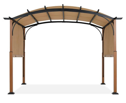 10' X 10' Outdoor Retractable Pergola with Sun Shade Canopy Patio Metal Garden Pergola,Beige