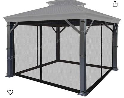 10 X 13 Universal Netting Replacement Black Gazebo Mosquito Screen
