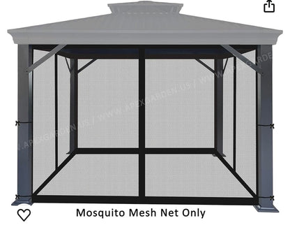 10 X 13 Universal Netting Replacement Black Gazebo Mosquito Screen