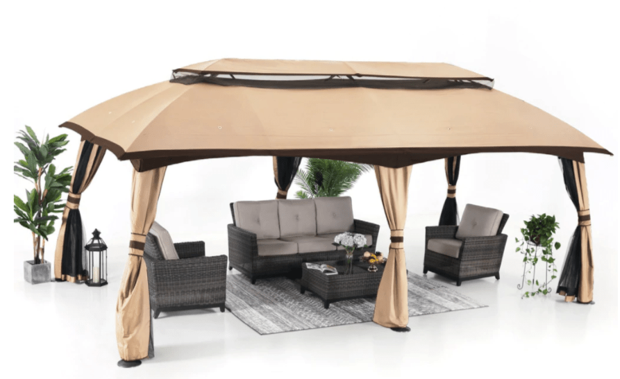 10' x 20' Gazebos Canopy and Vent cover for Patio, Outdoor Gazebo GHG 1020