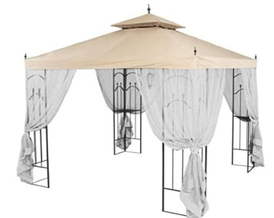 10X10 Replacement Mosquito netting for Hampton Bay Arrow Gazebo - Riplock 350 - Beige