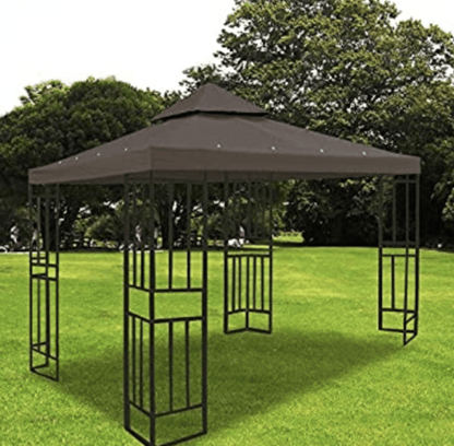 12'x12' Gazebo Top Replacement for 2 Tier Outdoor Canopy Cover Coffee