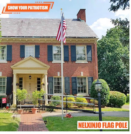 20FT Heavy Duty Flagpole Kit for Yard,14 Gauge Flag Pole for Outside In Ground, Extra Thick Outdoor Flag Poles with 3x5 American Flag for Residential or Commercial(20FT, Silver