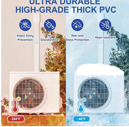 3" W 10Ft Decorative PVC Line Set Cover Kit for Mini Split Lineset Cover Kit for Air Conditioner & Heat Pump (Brown)