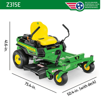 John Deere Z315E ZTrak 42-Inch Zero-Turn Mower with 20 HP V-Twin Engine