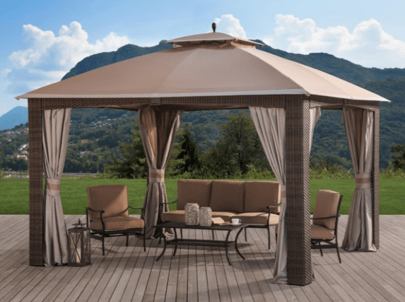 Augusta Replacement Heavy Duty Riplock 350 Canopy and Vent Set For Wicker Dome Gazebo (10X12 Ft) L-GZ1190PST Sold At Big Lots