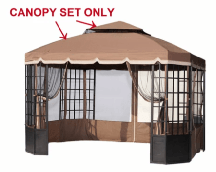 Beige Replacement Canopy For Bay Window Gazebo (10X12 Ft) L-GZ120PST-D Sold At Sears US