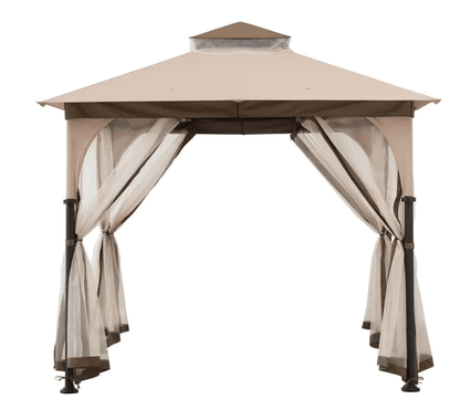 Beige+Light Brown Replacement Canopy For Column Gazebo (9x9)