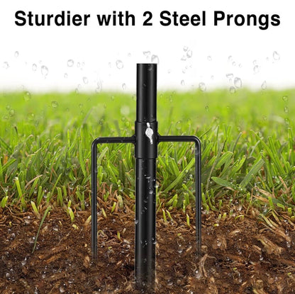 Black Flag Poles for Outside in Ground - 8FT Flag Pole for House with 2 Pronges Base - Stainless Steel Flag Pole Kit with 3x5FT American Flag for Yard Residential Commercial