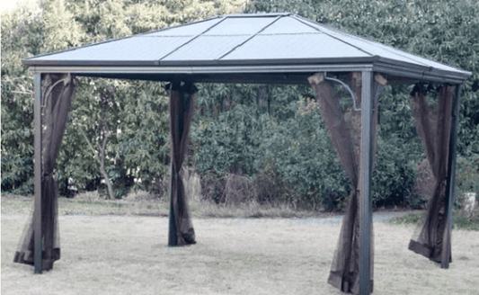 Brown + Light Brown Replacement Mosquito Netting Alu Hardtop Gazebo D71-M34516 10x12