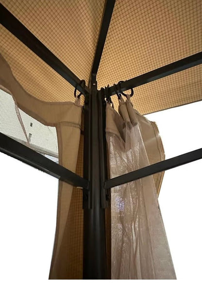 Custom Fit Replacement Canopy Top Cover Compatible with The 8' x 8' Gazebo - Classic Sand Beige, Riplock 350