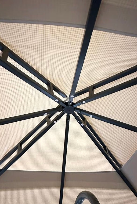 Custom Fit Replacement Canopy Top Cover Compatible with The 8' x 8' Gazebo - Classic Sand Beige, Riplock 350
