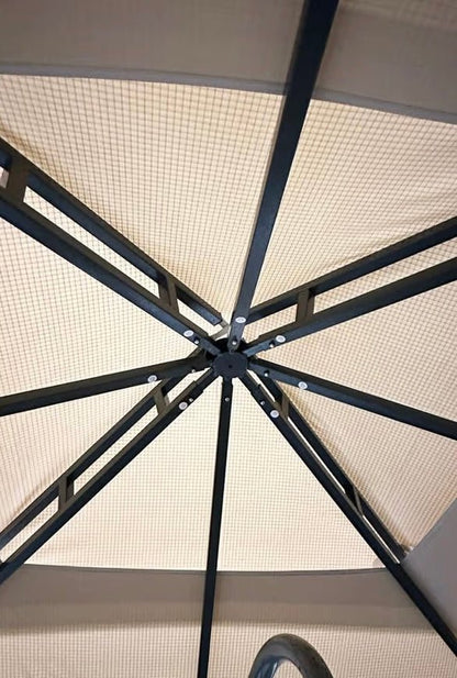 Custom Fit Replacement Canopy Top Cover Compatible with The 8' x 8' Gazebo - Classic Sand Beige, Riplock 350