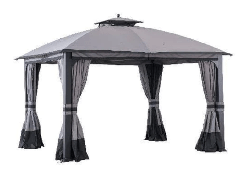 Dark Gray+Black Replacement Mosquito Netting For Grey domed roof Soft Top Gazebo A101001410 Sold At Lowe's & Rona