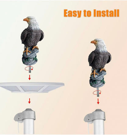Eagle Flag Pole Topper, 12" Bald Eagle for Flagpole Toppers Outdoor, Standing & Hand-Painted Design, Waterproof, UV Resistent, Durable, Decorative Eagle for Showcasing Your Pride and Patriotism
