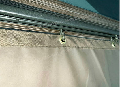 Four-Side Curtain Set for Allen + roth Model #GF-18S112B Wood Looking Hand Paint Metal Square Semi- Gazebo (4-Side Curtain Only, Brown)