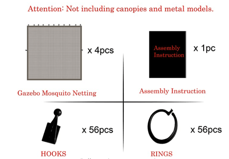 GAZEBO REPLACEMENT MOSQUITO NETTING 12X12 FOR OUTDOOR GAZEBO BEIGE
