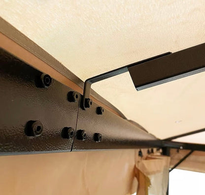 Custom Fit Replacement Canopy Top Cover Compatible with The  12ft Square Gazebo - Classic Sand Beige, Riplock 350