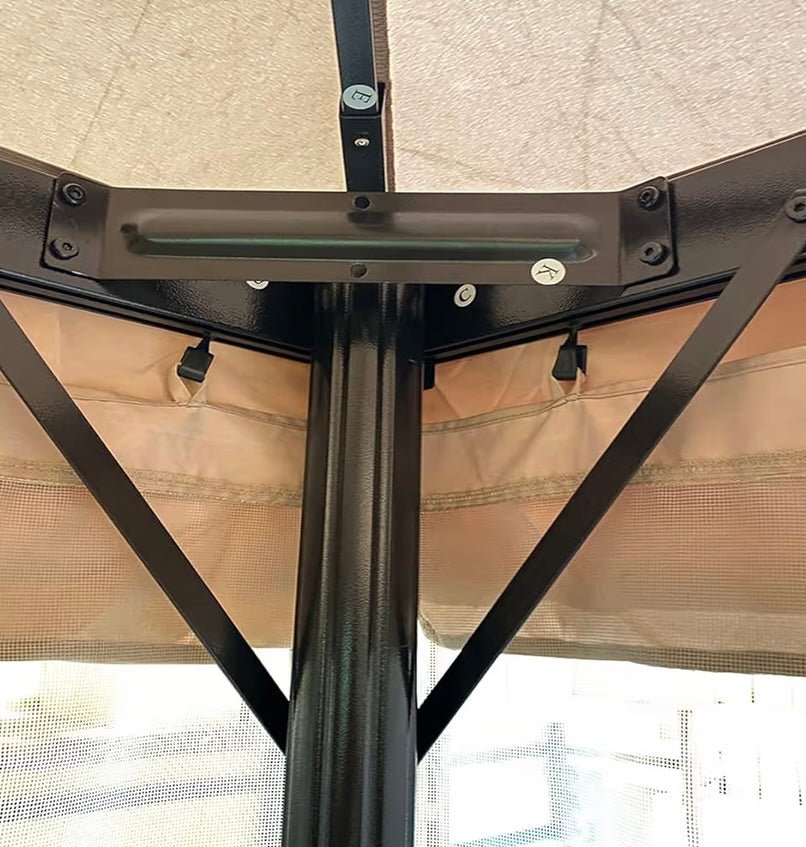 Custom Fit Replacement Canopy Top Cover Compatible with The  12ft Square Gazebo - Classic Sand Beige, Riplock 350
