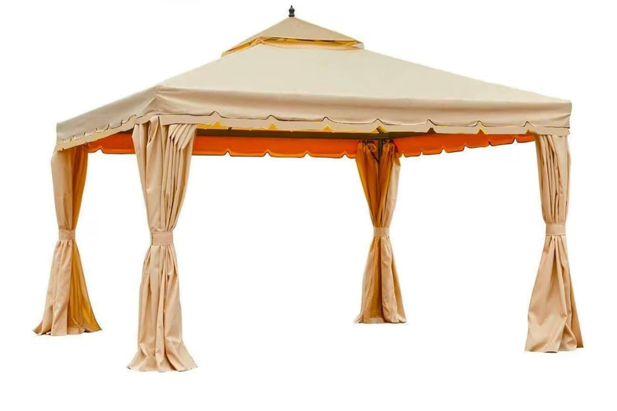 Custom Fit Replacement Canopy Top Cover Compatible with The  12ft Square Gazebo - Classic Sand Beige, Riplock 350