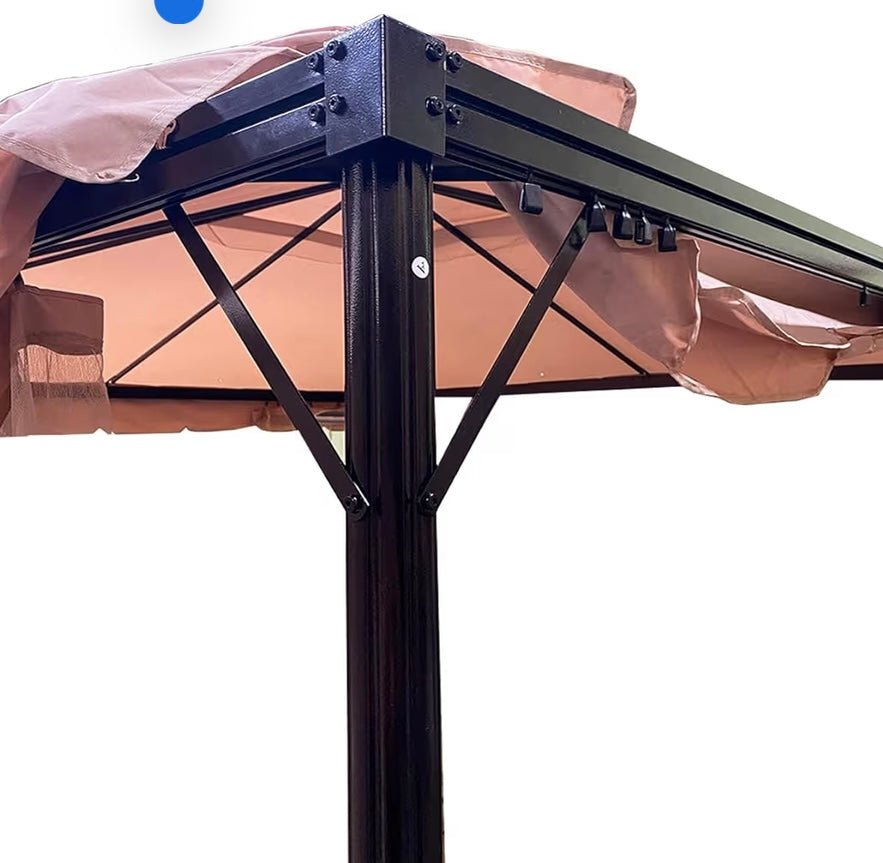 Custom Fit Replacement Canopy Top Cover Compatible with The  12ft Square Gazebo - Classic Sand Beige, Riplock 350