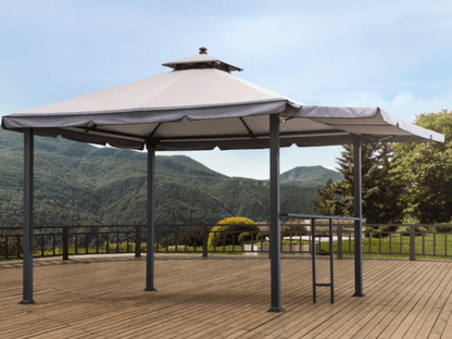 Beige Replacement Mosquito Netting  (Deluxe Version) For Gazebo With Awning (10X10 Ft) L-GZ1023-A Sold At Menards
